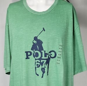 NWT 2XLTall Polo Ralph Lauren Graphic Short Sleeve T-shirt Green & Blue